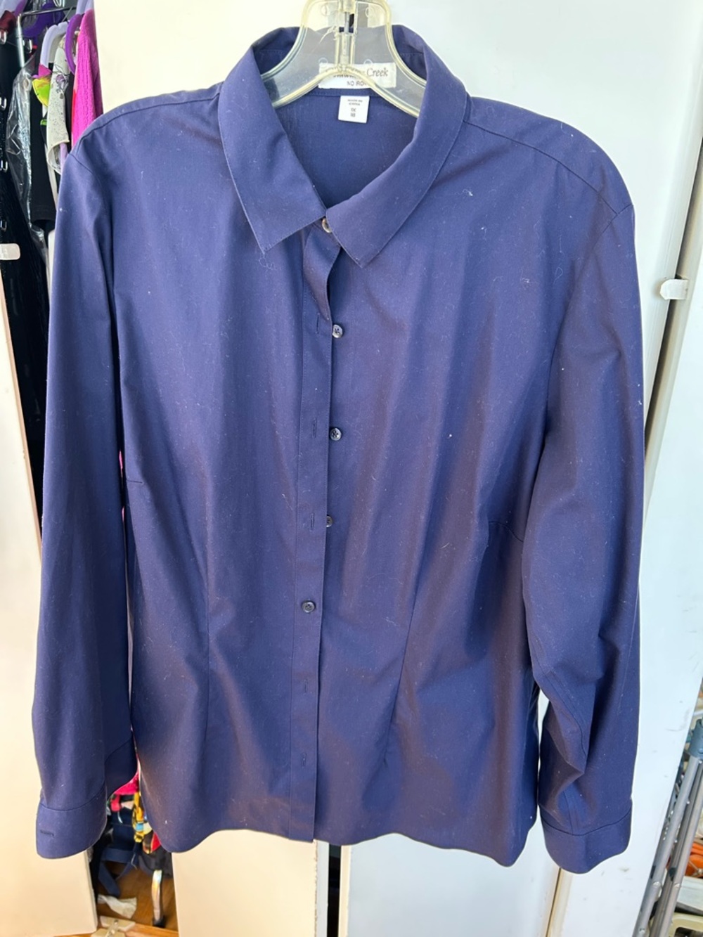 Coldwater Creek Blue Long-Sleeve Button-Up Shirt